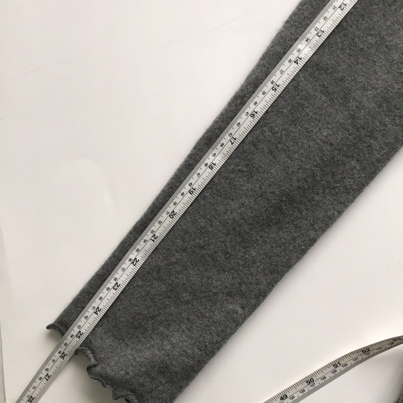 Aqua Grey 100% Cashmere Long Cardigan with Ruffle. - Picture 10 of 10